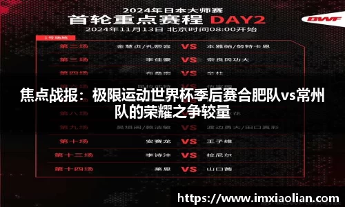 焦点战报：极限运动世界杯季后赛合肥队vs常州队的荣耀之争较量